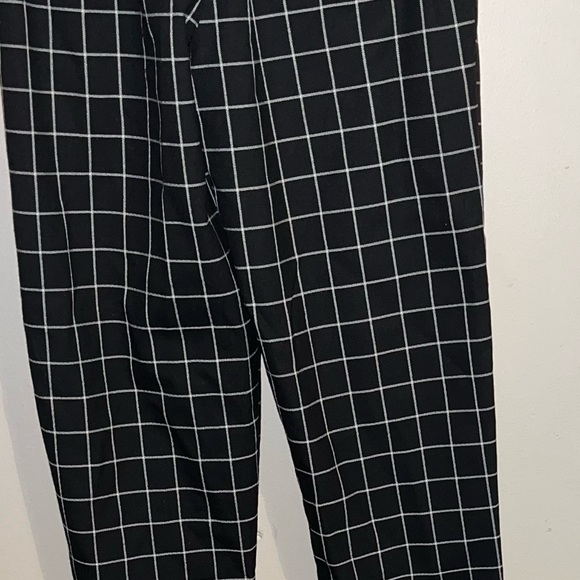 Zara Black & White Plaid Jogger Pants Women’s 13-14 Cropped PocketDrawstring. - Picture 6 of 9